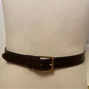 DANBURY BELT BROWN LEATHER GOLD BUCKLE SIZE 34 USA MENS ACCESSORY